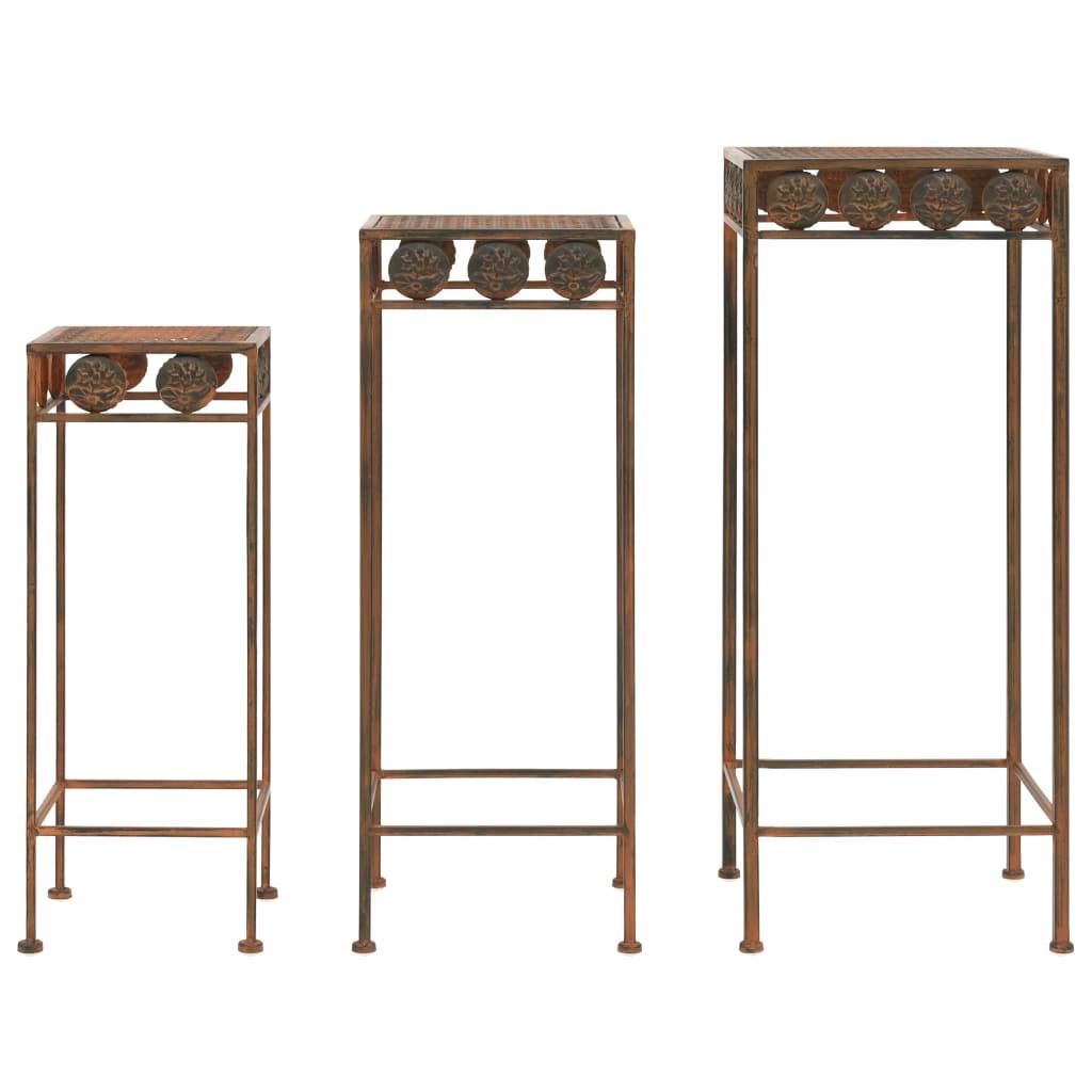 vidaXL Pflanzenständer-Set 3-tlg. Vintage-Stil Metall Rostfarben