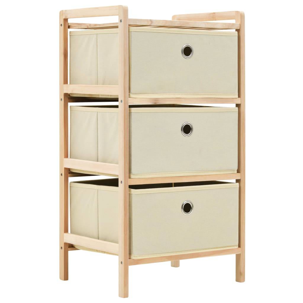 vidaXL Korb-Kommoden 2 Stk. mit 3 Stoffkörben Zedernholz Beige
