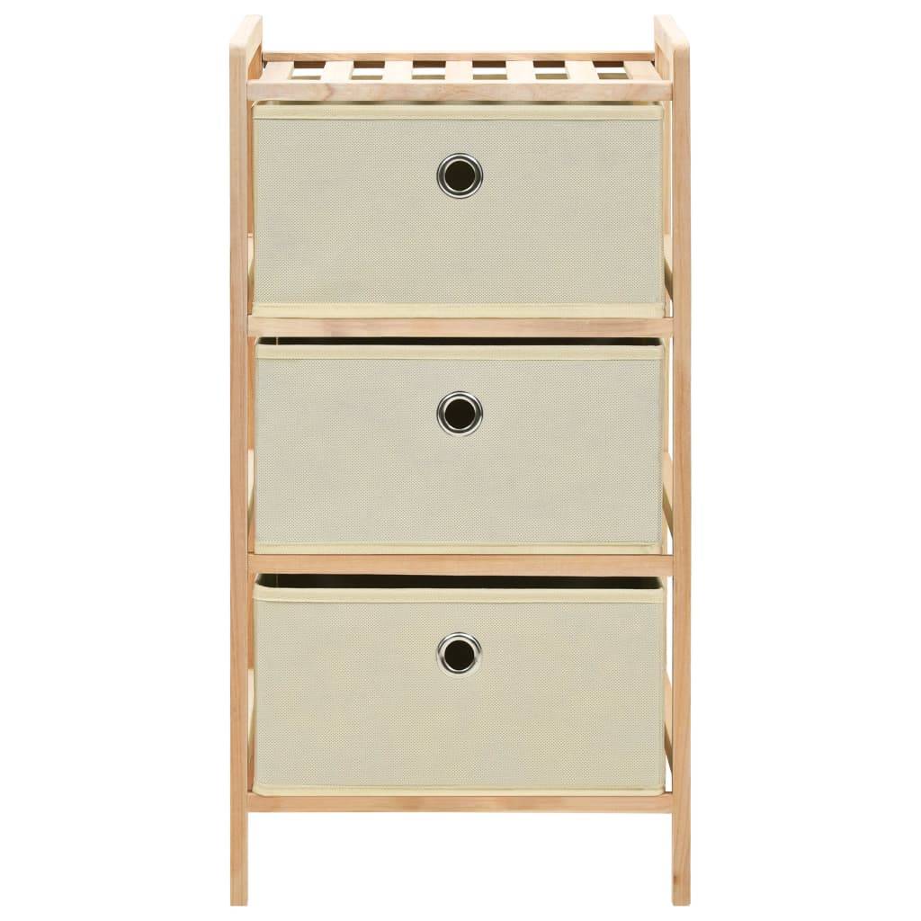 vidaXL Korb-Kommoden 2 Stk. mit 3 Stoffkörben Zedernholz Beige