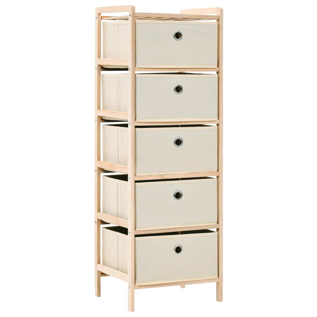 vidaXL Korb-Kommode mit 5 Stoffkörben Zedernholz Beige