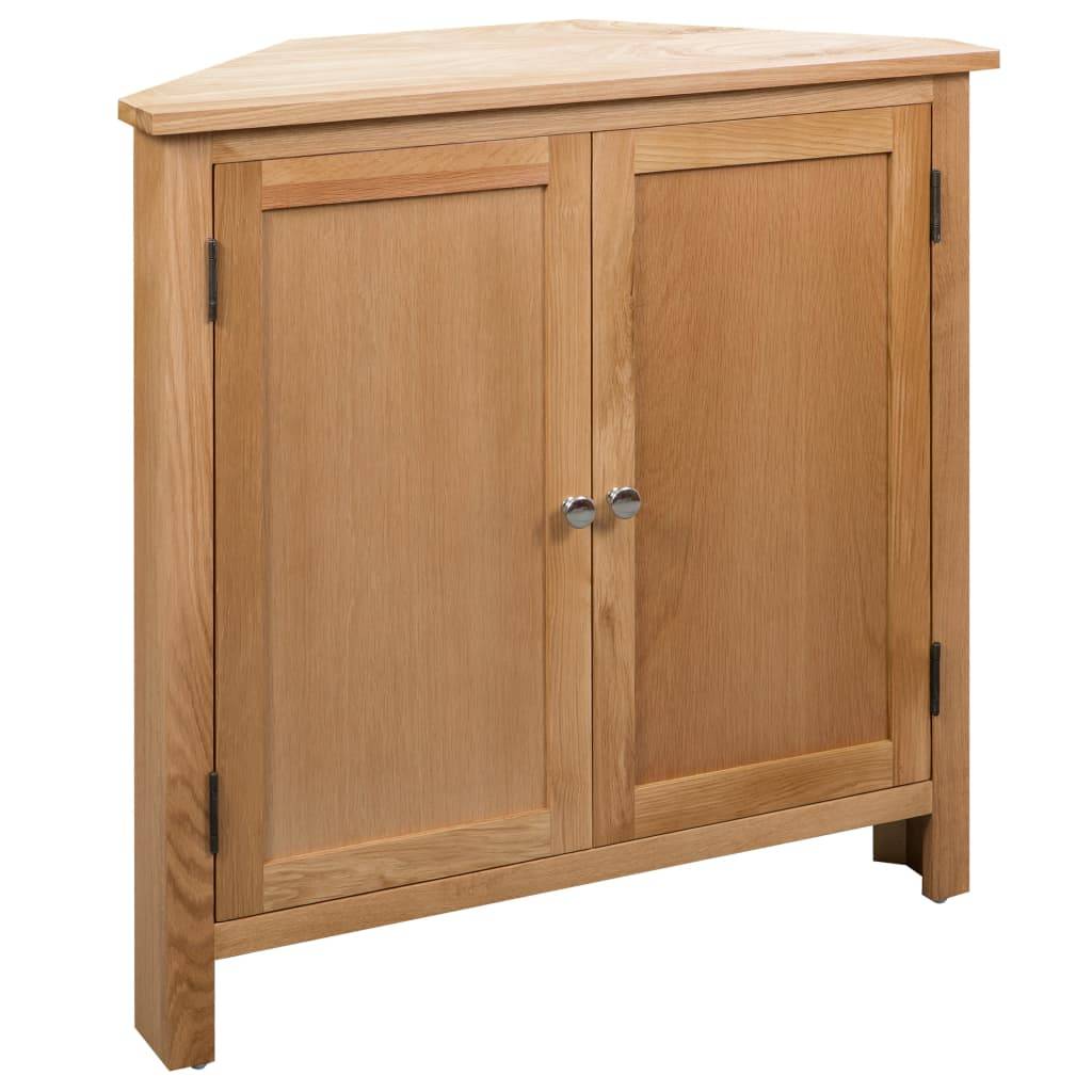 vidaXL Eckschrank 80x33,5x78 cm Massivholz Eiche