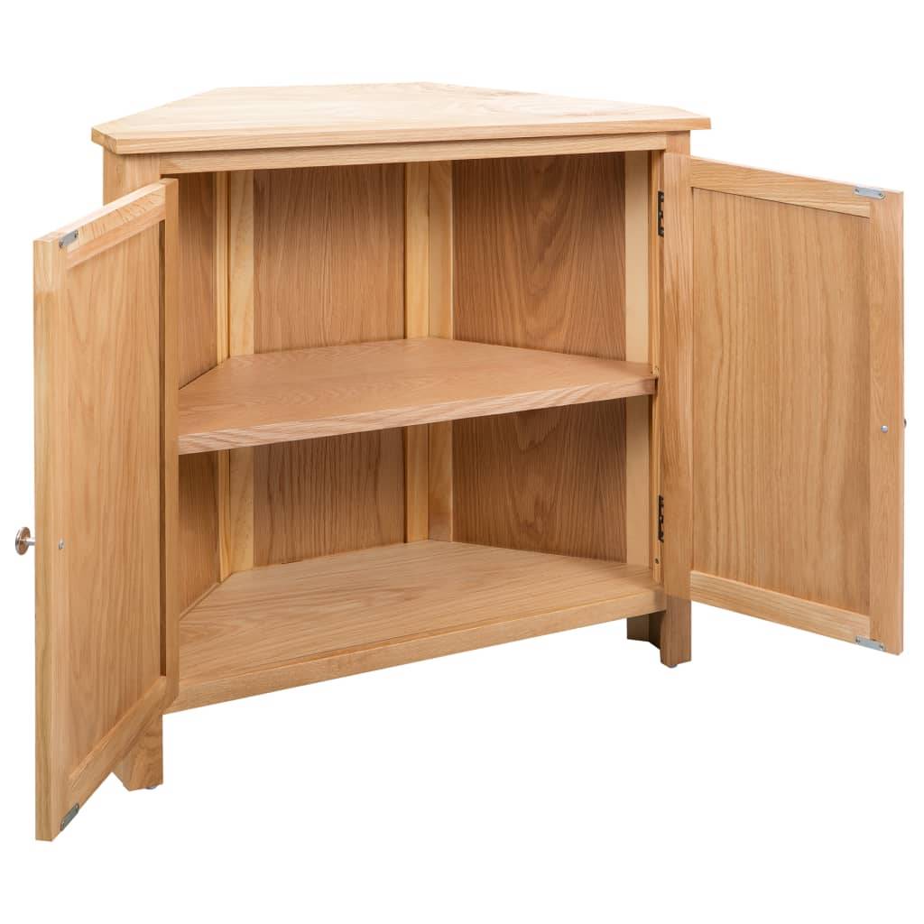 vidaXL Eckschrank 80x33,5x78 cm Massivholz Eiche