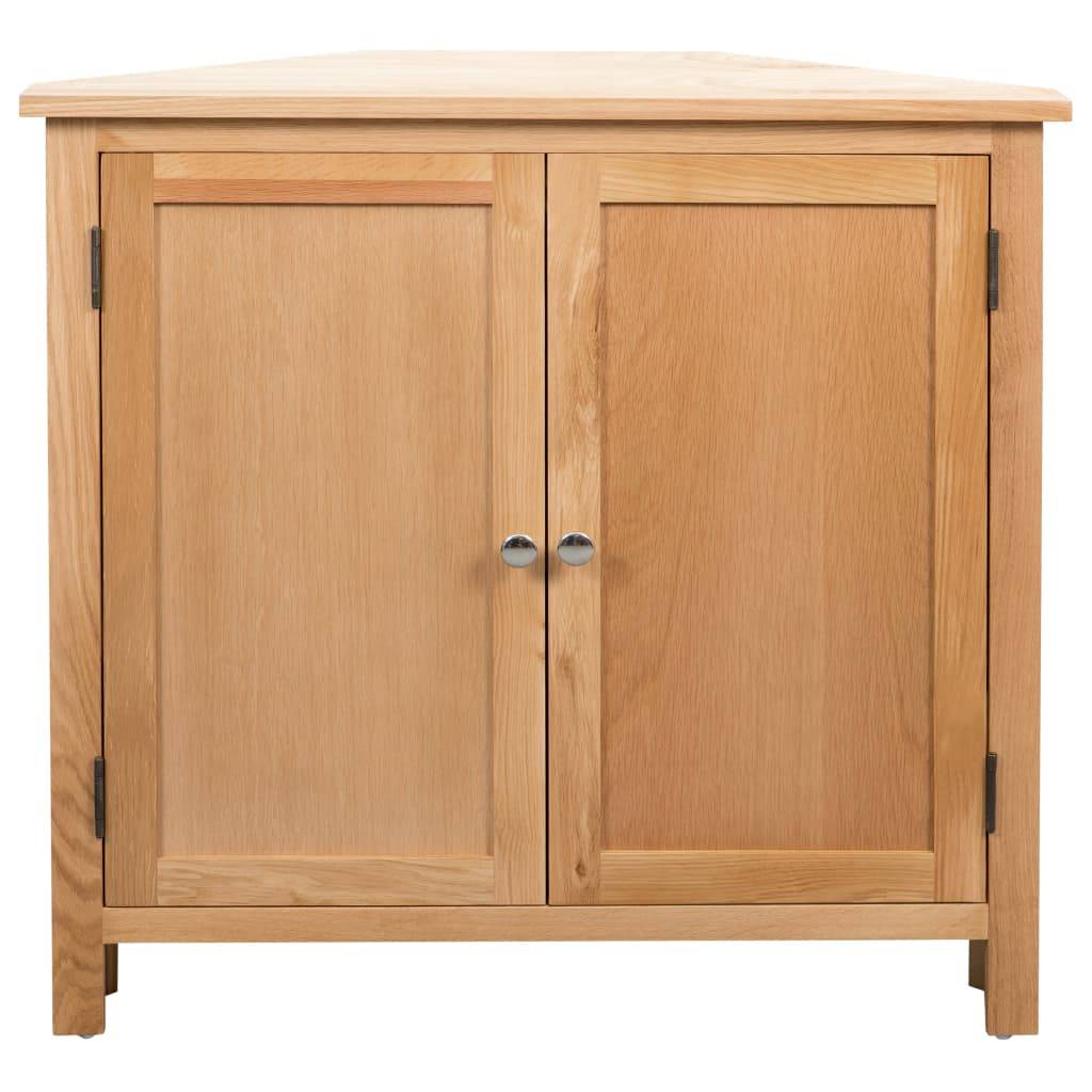 vidaXL Eckschrank 80x33,5x78 cm Massivholz Eiche