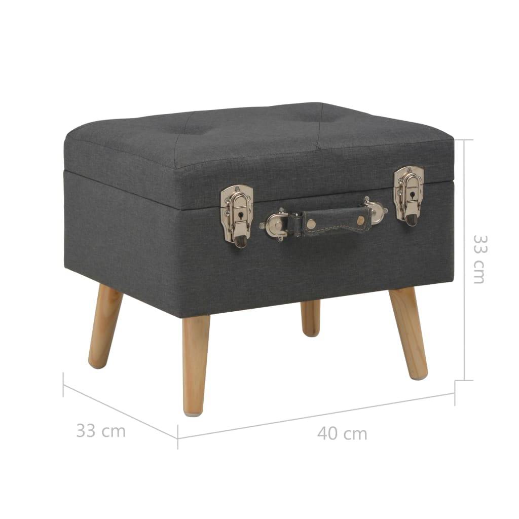 vidaXL Hocker mit Stauraum 3 Stk. Dunkelgrau Stoff