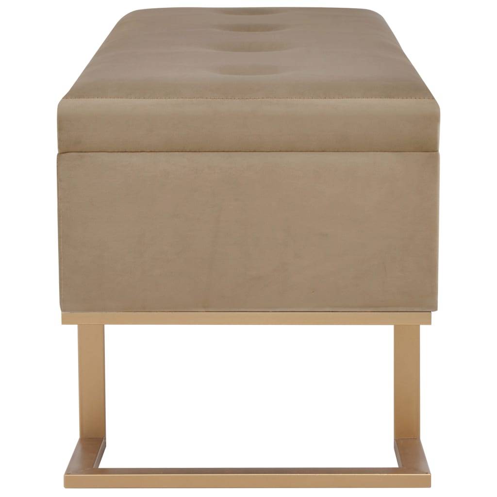 vidaXL Bank mit Staufach 105 cm Beige Samt