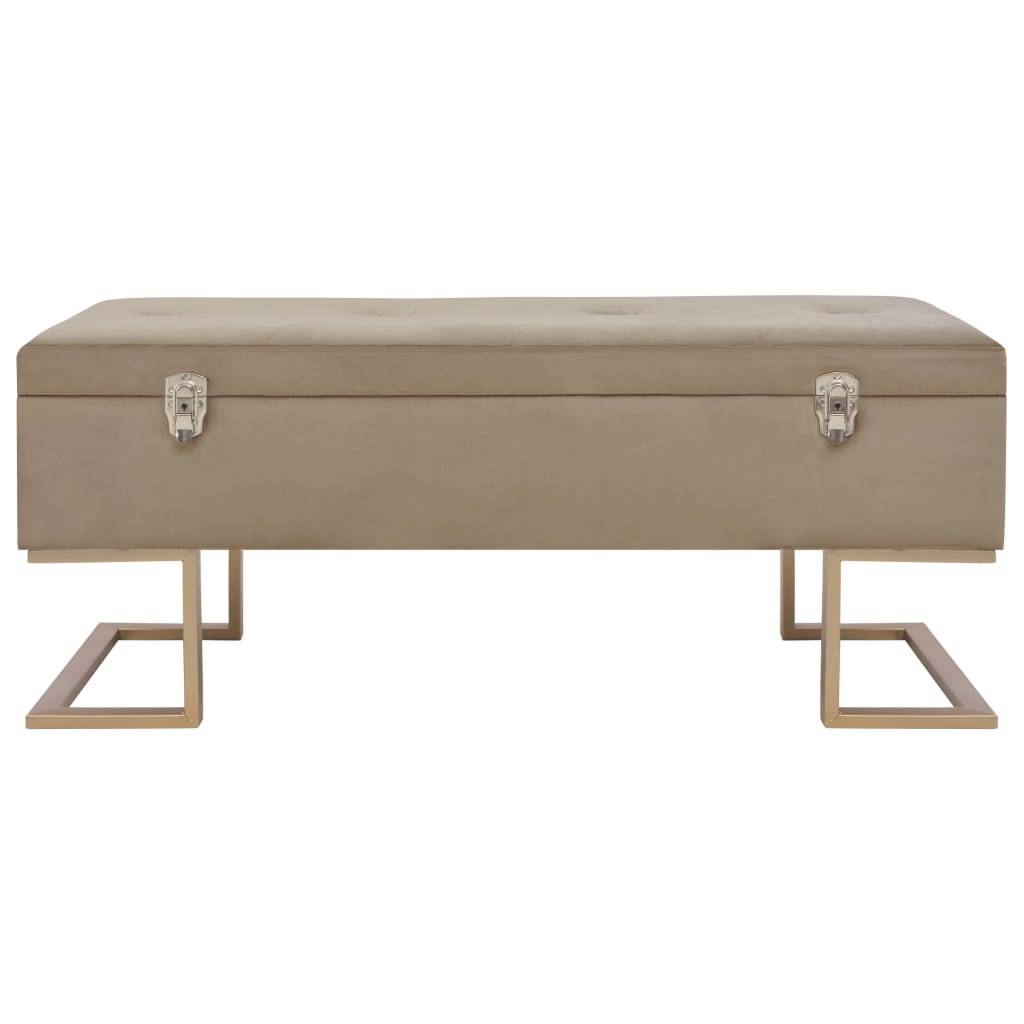 vidaXL Bank mit Staufach 105 cm Beige Samt