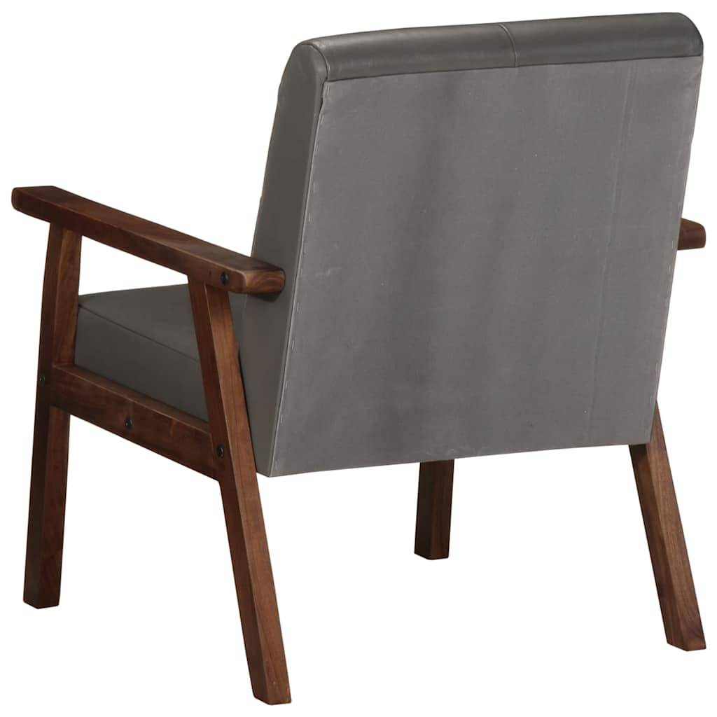 vidaXL Sessel Grau Echtleder