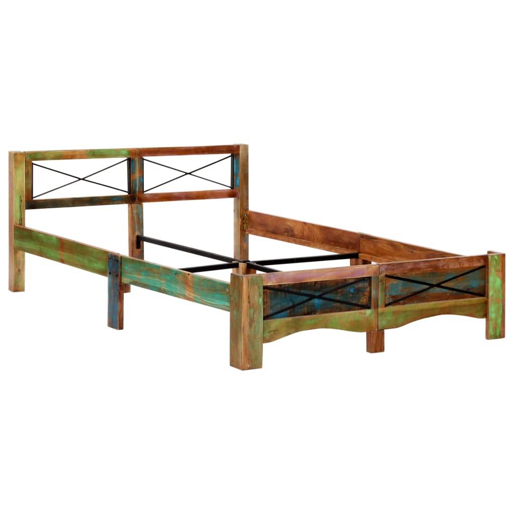 vidaXL Massivholzbett ohne Matratze Altholz 140x200 cm