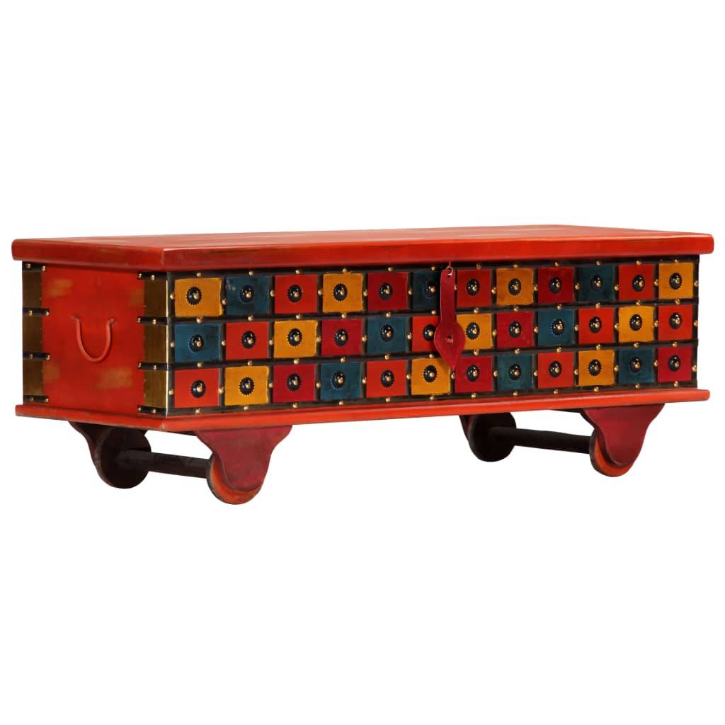 vidaXL Aufbewahrungstruhe Rot 110 x 40 x 40 cm Massivholz Akazie