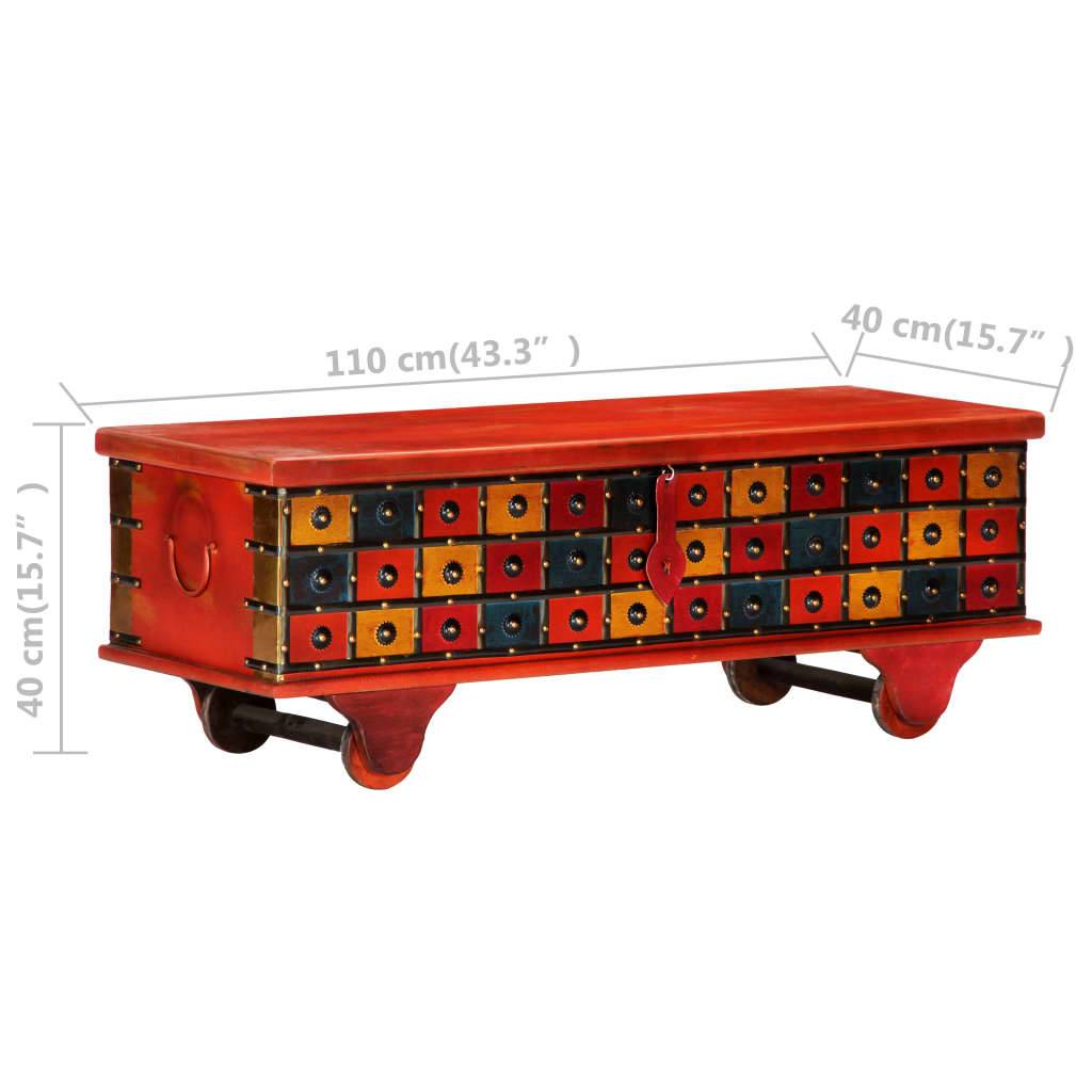 vidaXL Aufbewahrungstruhe Rot 110 x 40 x 40 cm Massivholz Akazie