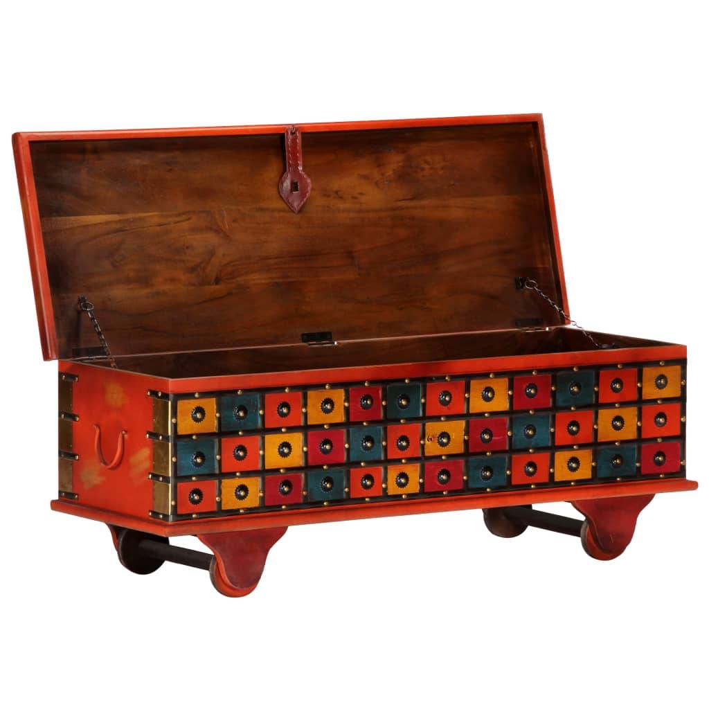 vidaXL Aufbewahrungstruhe Rot 110 x 40 x 40 cm Massivholz Akazie