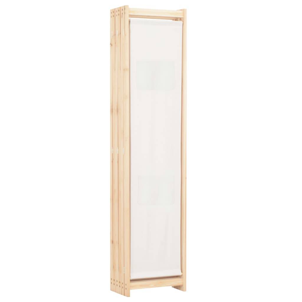 vidaXL 6-teiliger Raumteiler Cremeweiß 240 x 170 x 4 cm Stoff