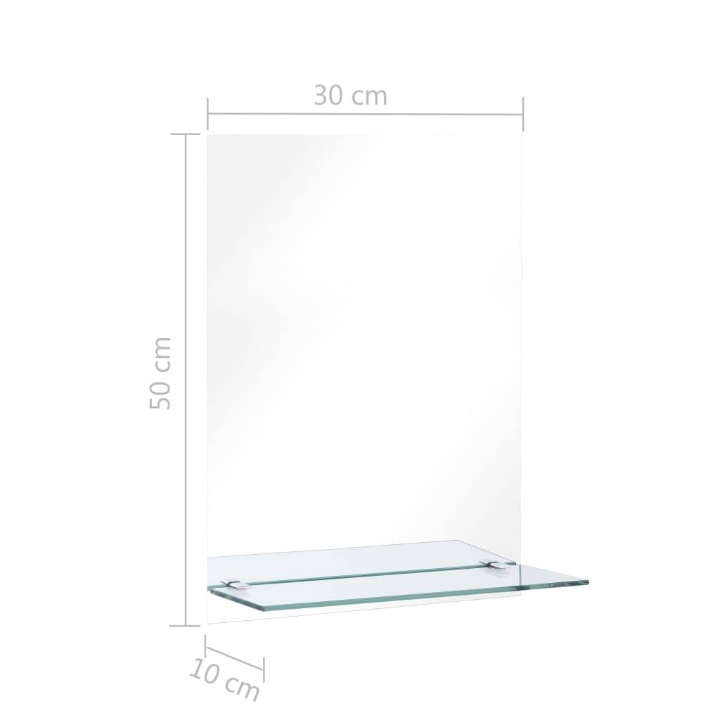 vidaXL Wandspiegel mit Regal 30×50 cm Hartglas