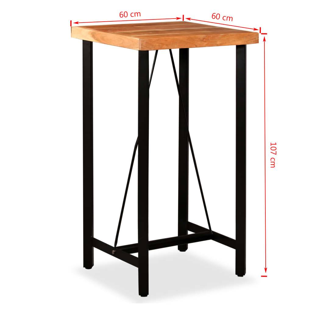 vidaXL Bar-Set 3-tlg. Akazie Massivholz, Echtleder und Canvas