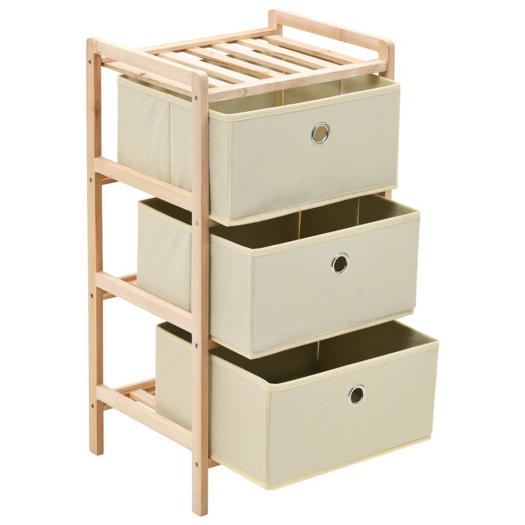 vidaXL Korb-Kommoden 2 Stk. mit 3 Stoffkörben Zedernholz Beige