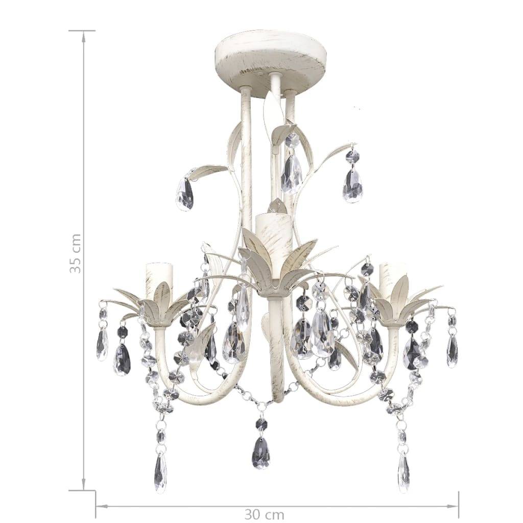 vidaXL Kristall-Deckenleuchte Kronleuchter 2 Stk. Elegantes Weiß