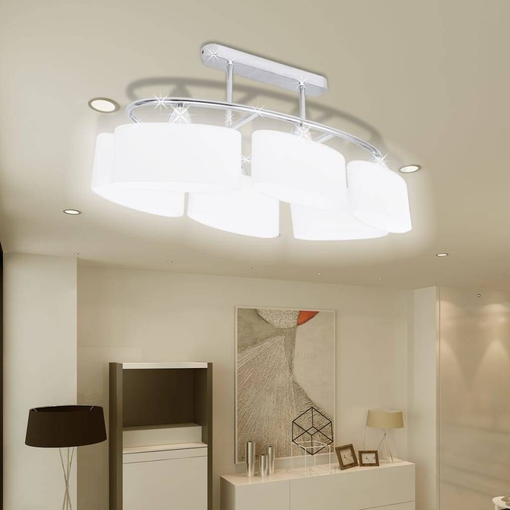vidaXL Deckenlampe mit ellipsenförmigen Glasschirmen 2 Stk. E14