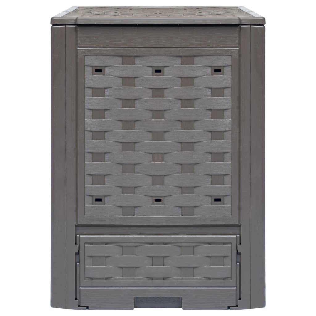 vidaXL Gartenkomposter 2 Stk. Braun 60x60x83cm 600 L Kunststoff Rattan