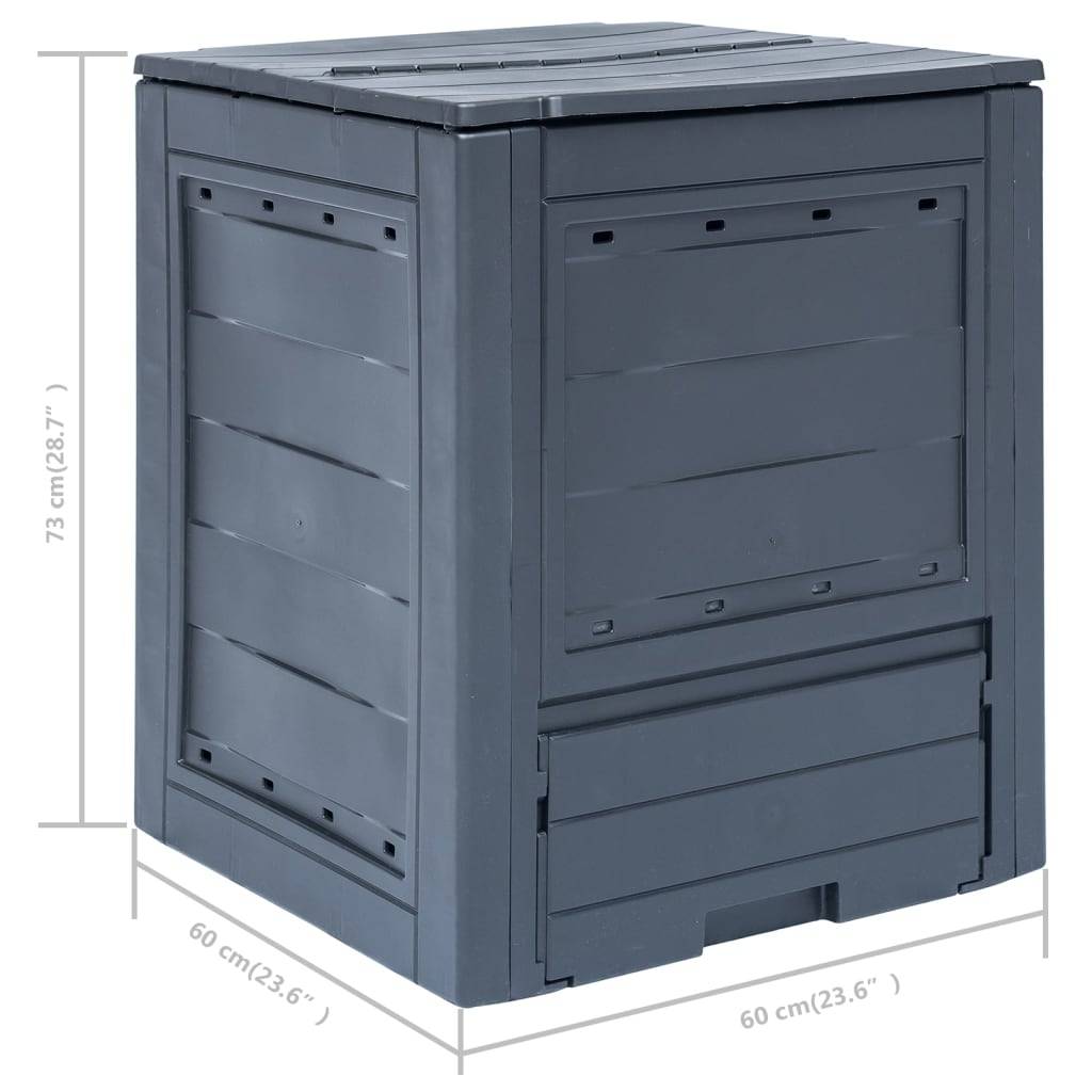 vidaXL Gartenkomposter 2 Stk. Grau 60 x 60 x 73 cm 520 L