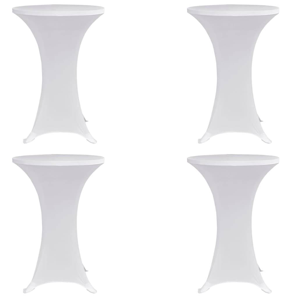 vidaXL Stehtischhussen 4 Stk. Ø 60 cm Weiß Stretch