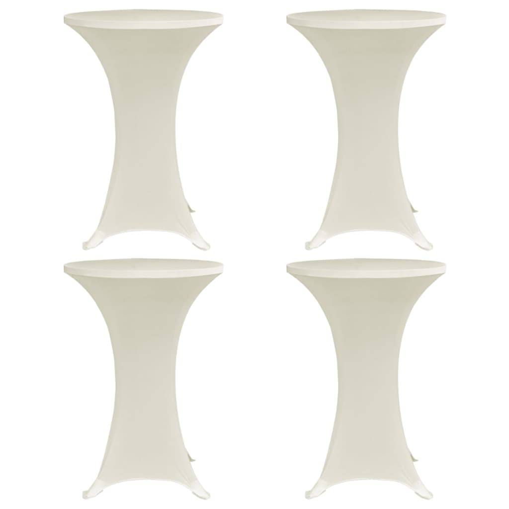 vidaXL Stehtischhussen 4 Stk. Ø 80 cm Creme Stretch
