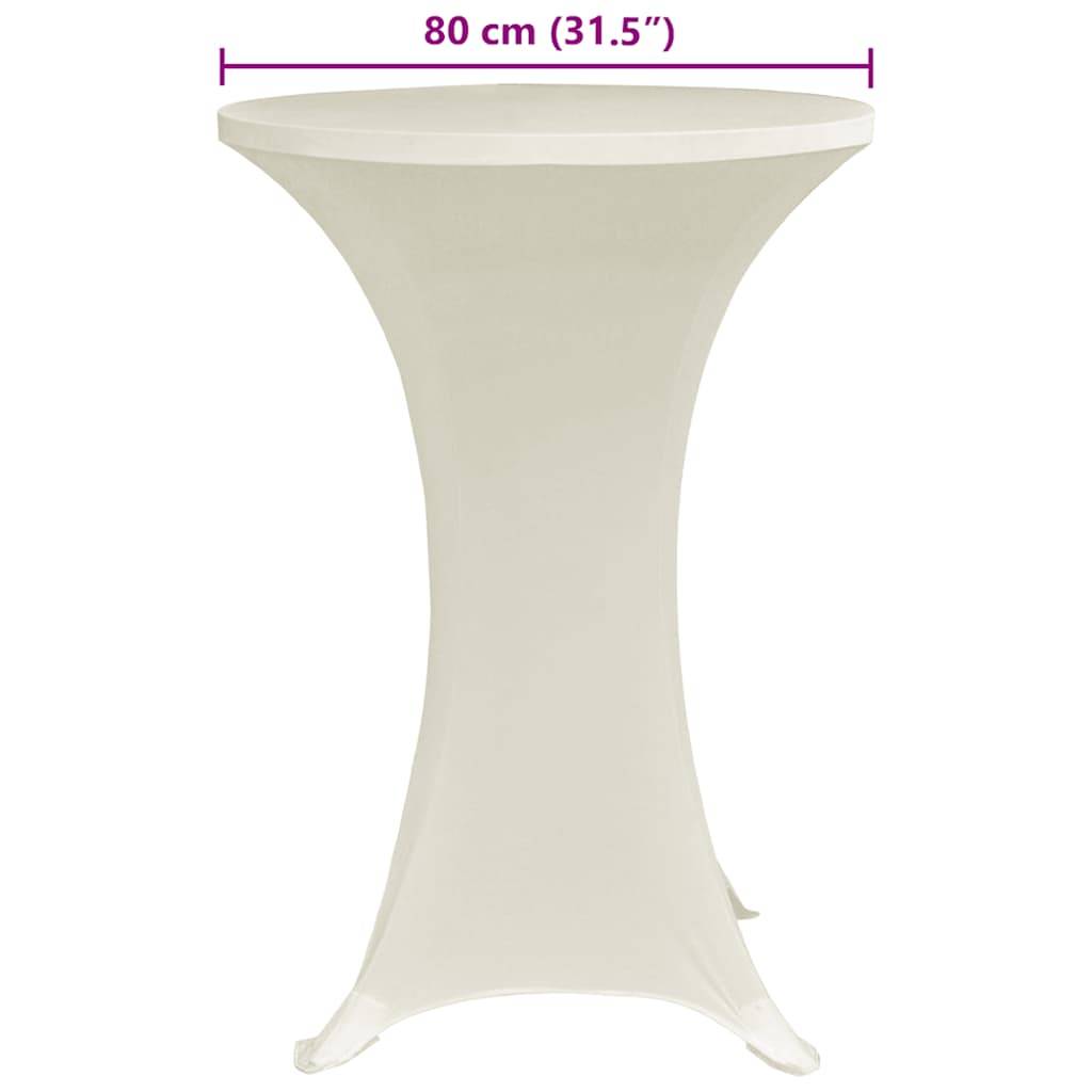 vidaXL Stehtischhussen 4 Stk. Ø 80 cm Creme Stretch