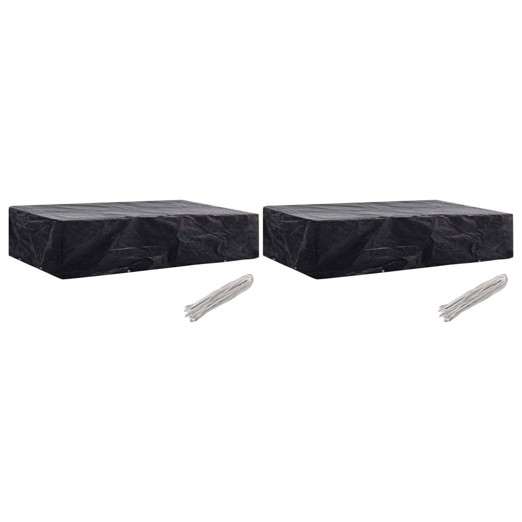 vidaXL Gartenliege-Abdeckungen 2 Stk. 8 Ösen 218x77x55 cm