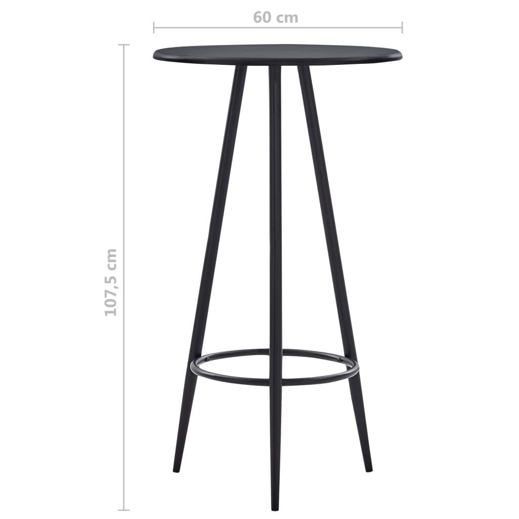 vidaXL Bartisch Schwarz 60×107,5 cm MDF