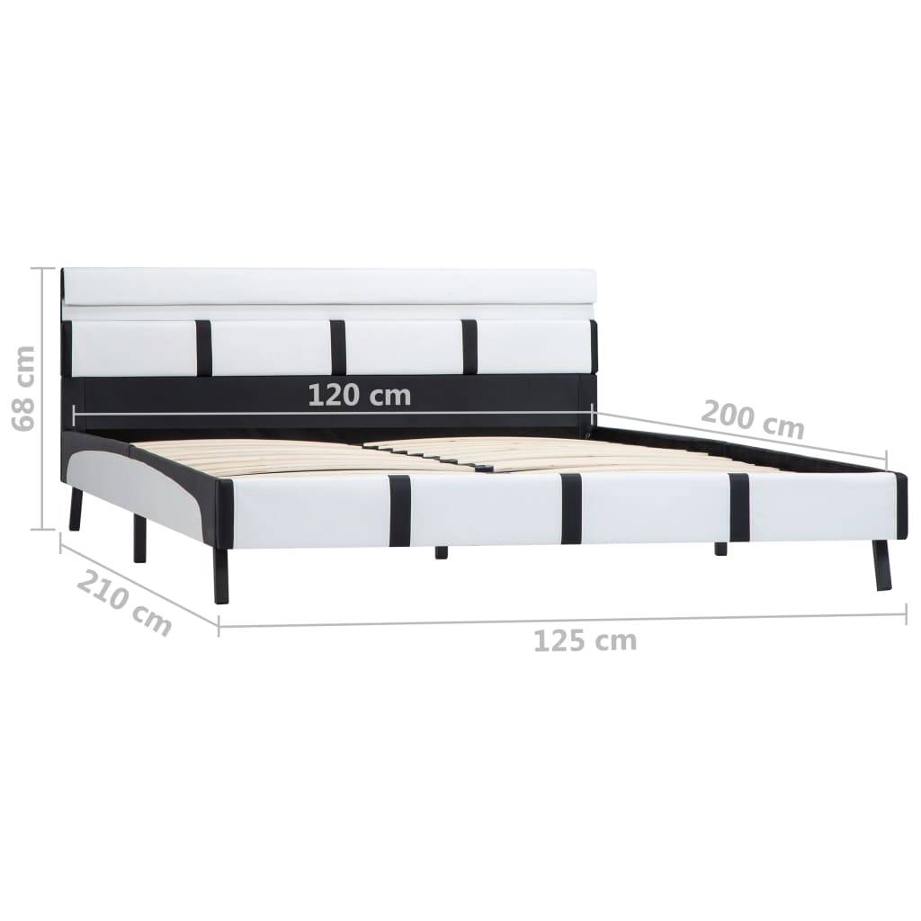 vidaXL Bettgestell mit LED Weiß Kunstleder 120x200 cm