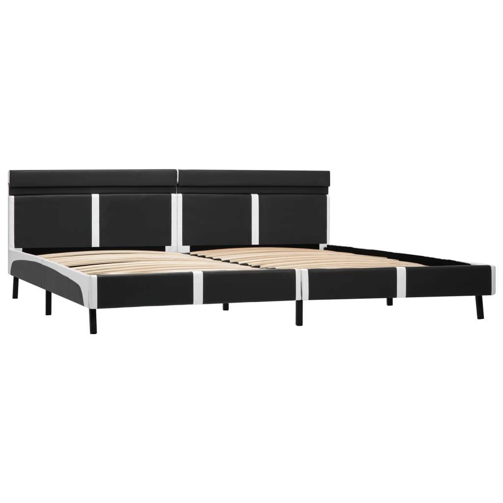 vidaXL Bettgestell mit LED Grau Kunstleder 180x200 cm