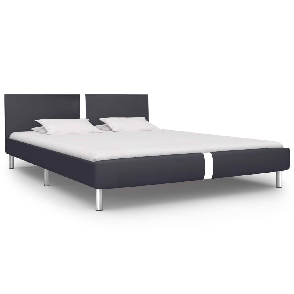 vidaXL Bettgestell Schwarz Kunstleder 120 x 200 cm