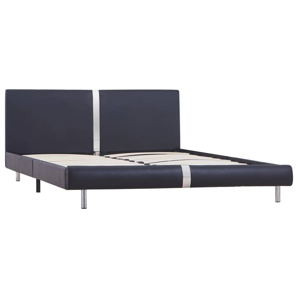 vidaXL Bettgestell Schwarz Kunstleder 120 x 200 cm