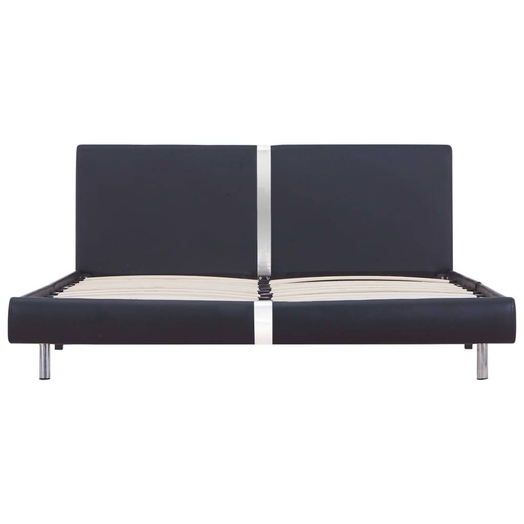 vidaXL Bettgestell Schwarz Kunstleder 120 x 200 cm