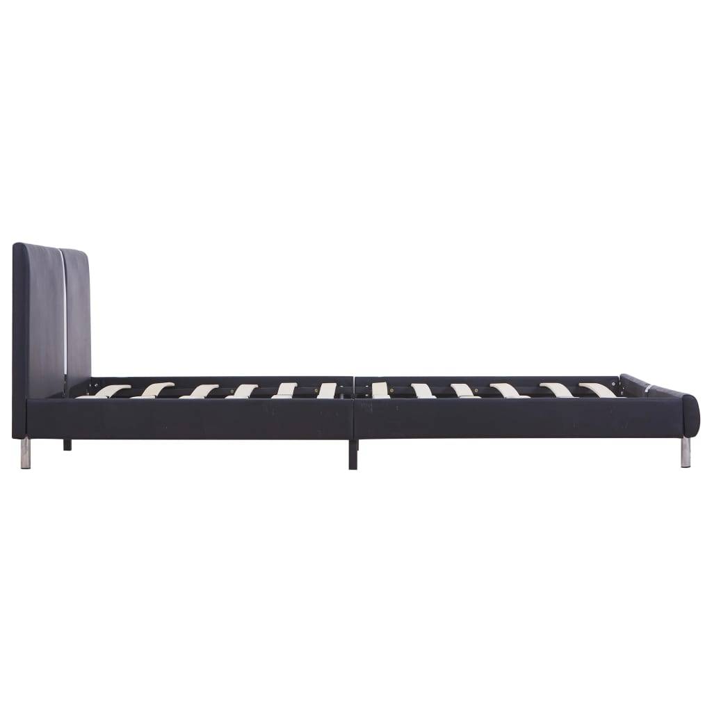 vidaXL Bettgestell Schwarz Kunstleder 120 x 200 cm
