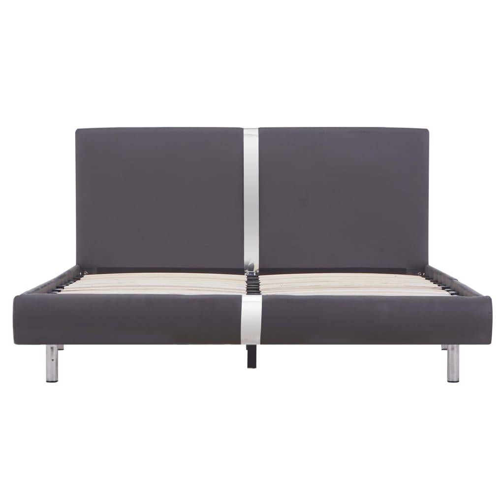 vidaXL Bettgestell Grau Kunstleder 140 x 200 cm
