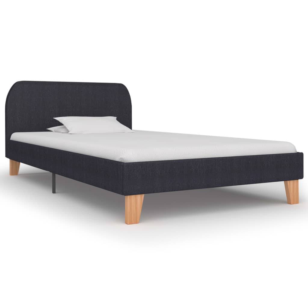 vidaXL Bettgestell Dunkelgrau Stoff 90×200 cm