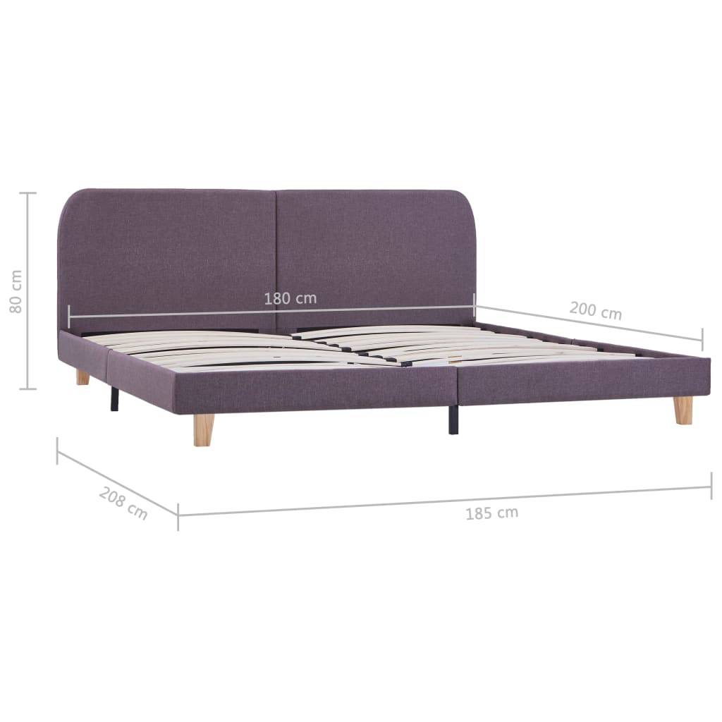 vidaXL Bettgestell Taupe Stoff 180x200 cm