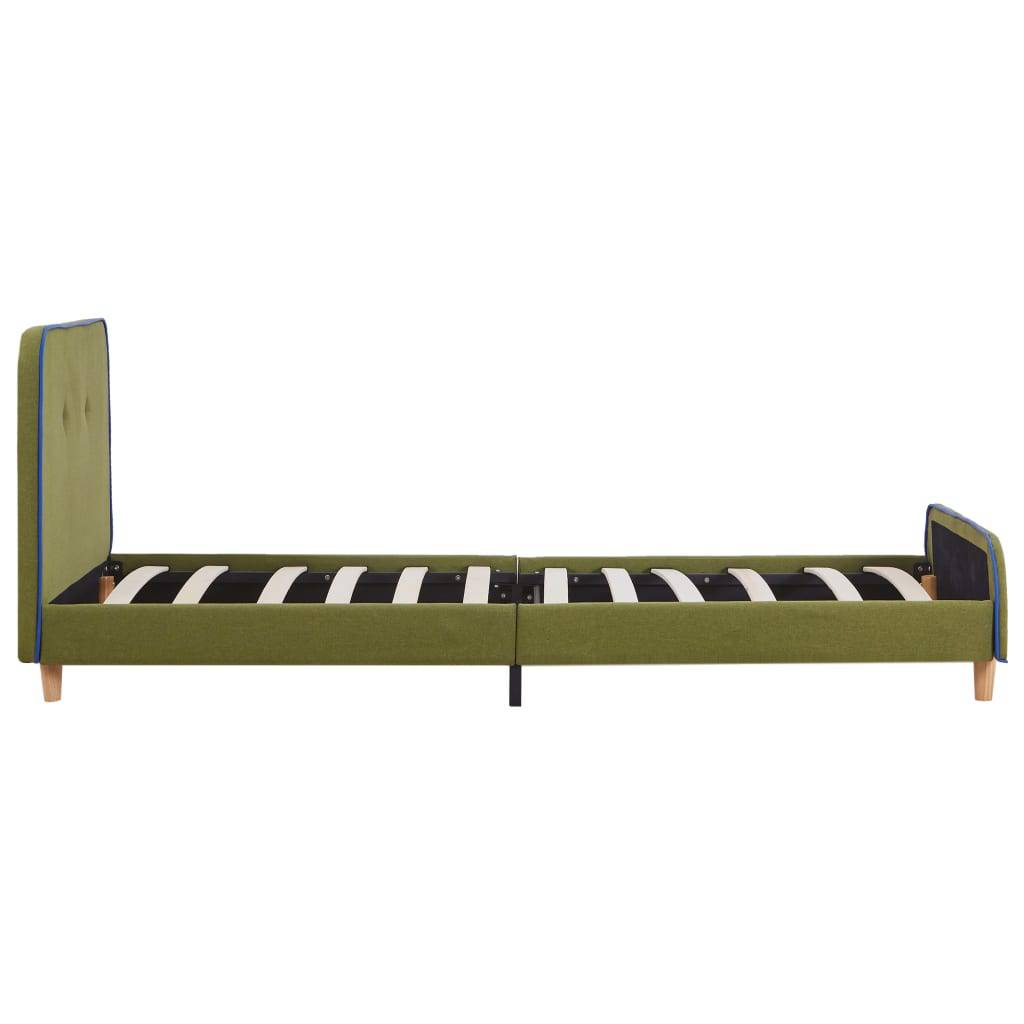 vidaXL Bettgestell Grün Stoff 90x200 cm