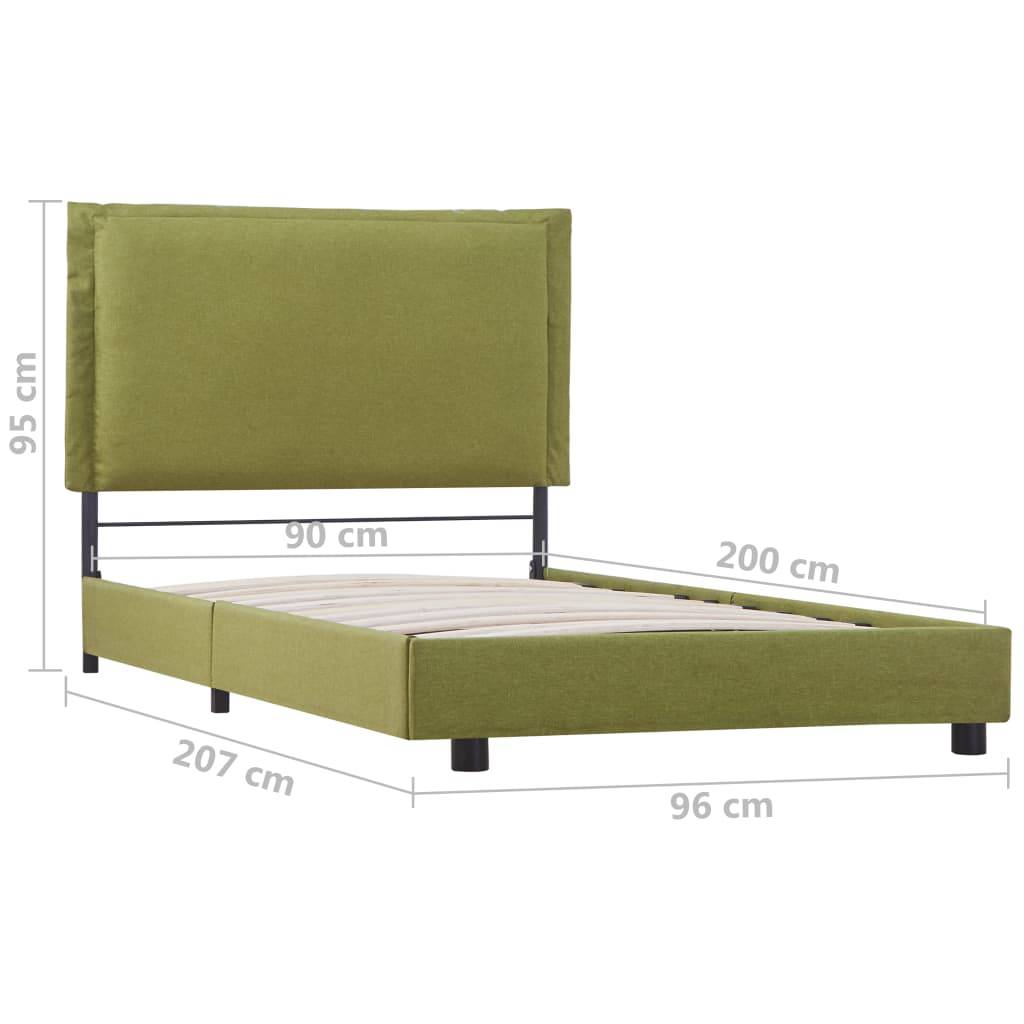 vidaXL Bettgestell Grün Stoff 90x200 cm