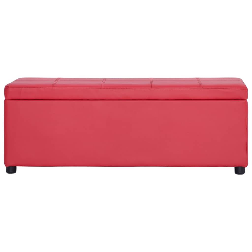 vidaXL Bank mit Staufach 116 cm Rot Kunstleder