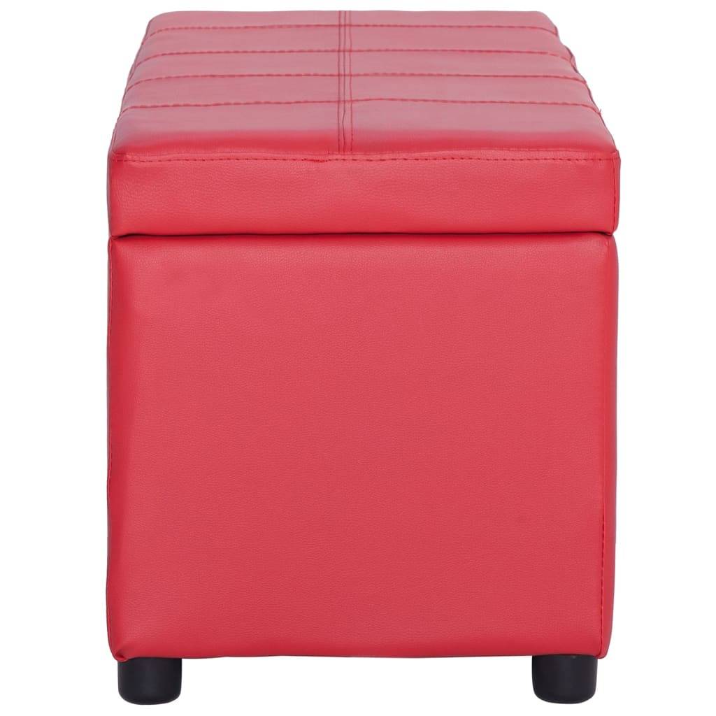 vidaXL Bank mit Staufach 116 cm Rot Kunstleder