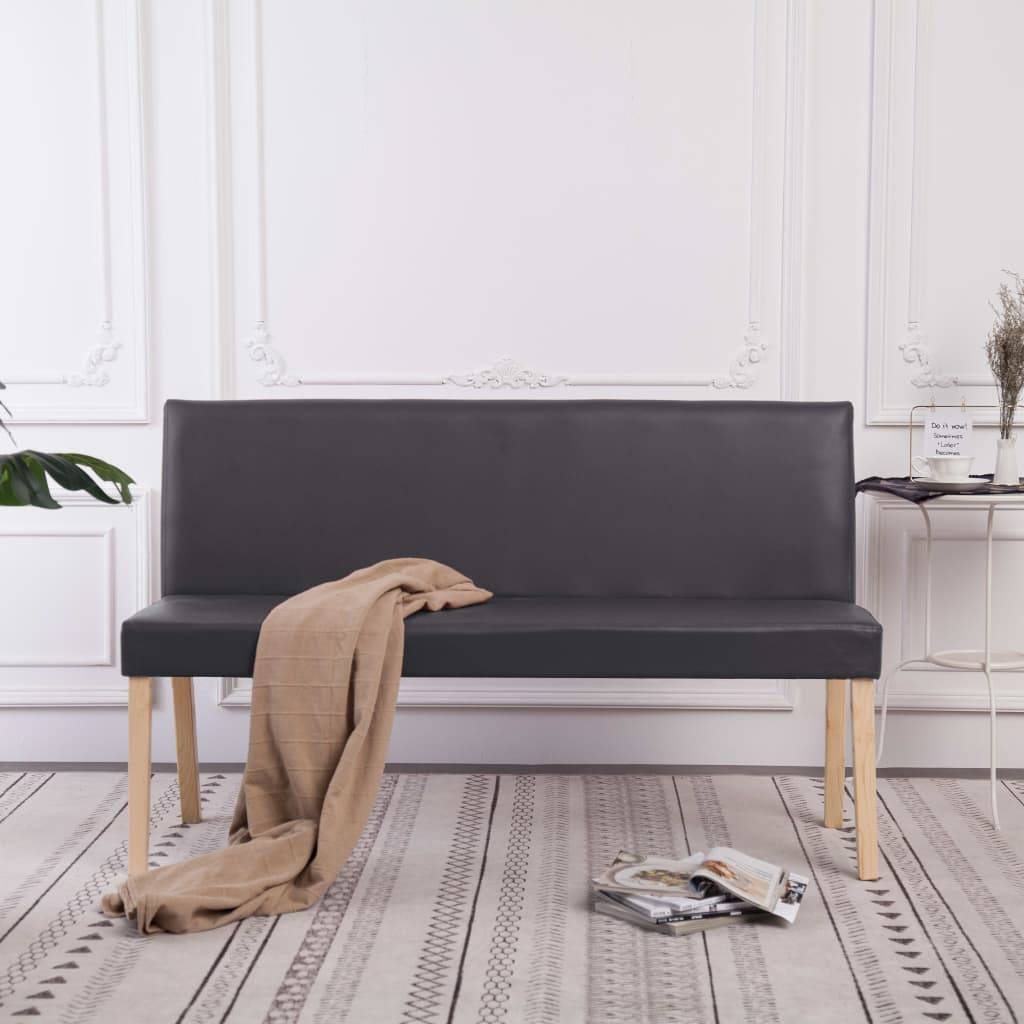 vidaXL Sitzbank 139,5 cm Grau Kunstleder