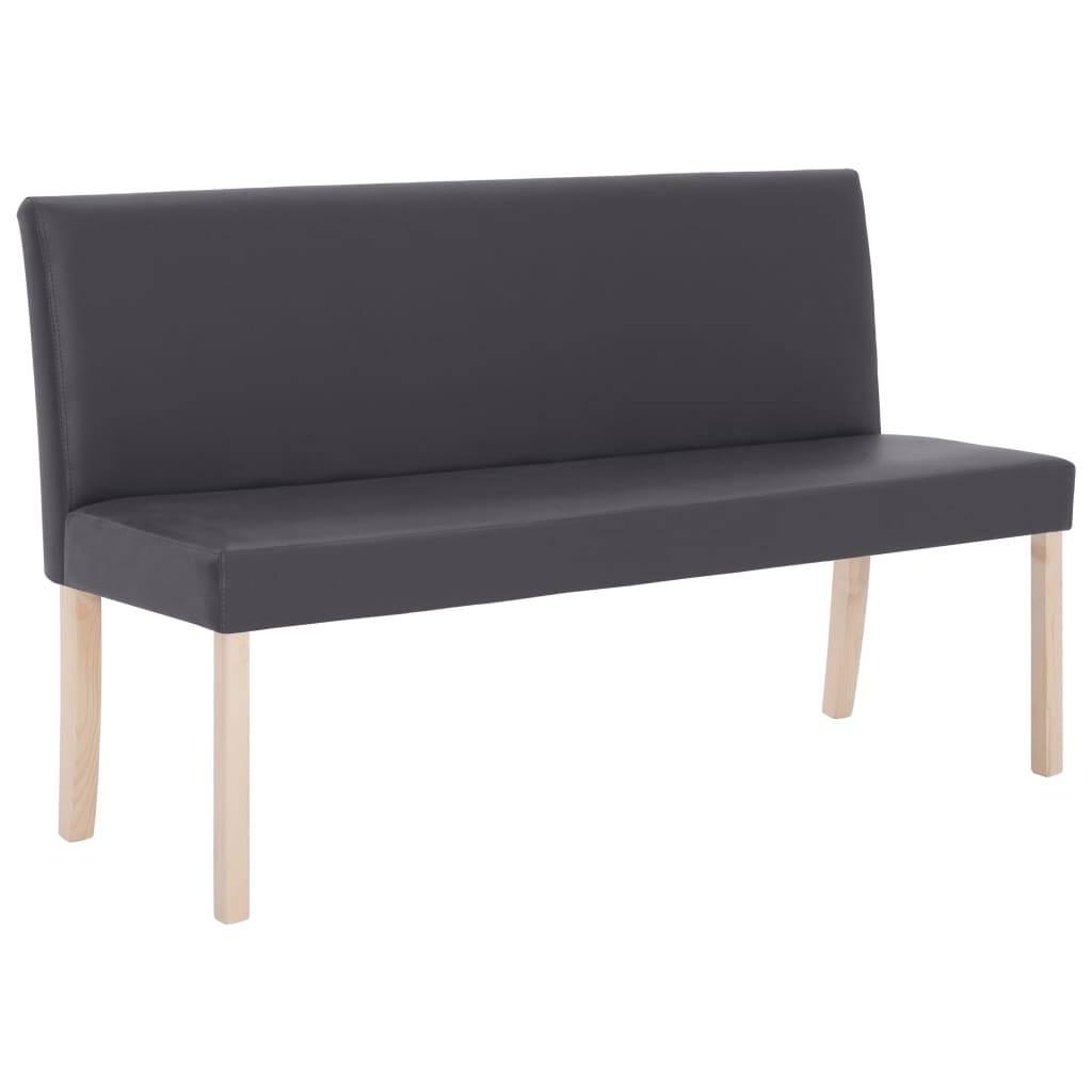 vidaXL Sitzbank 139,5 cm Grau Kunstleder
