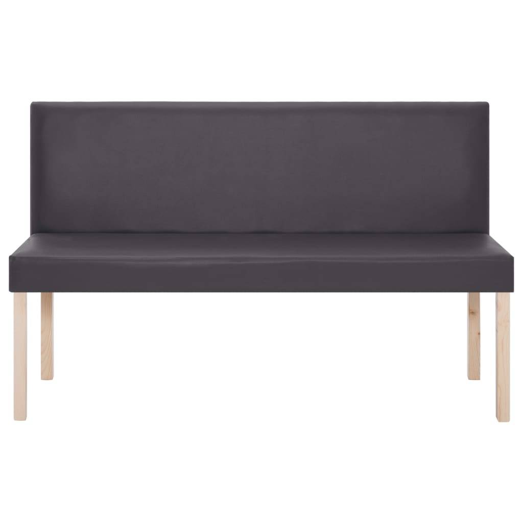vidaXL Sitzbank 139,5 cm Grau Kunstleder