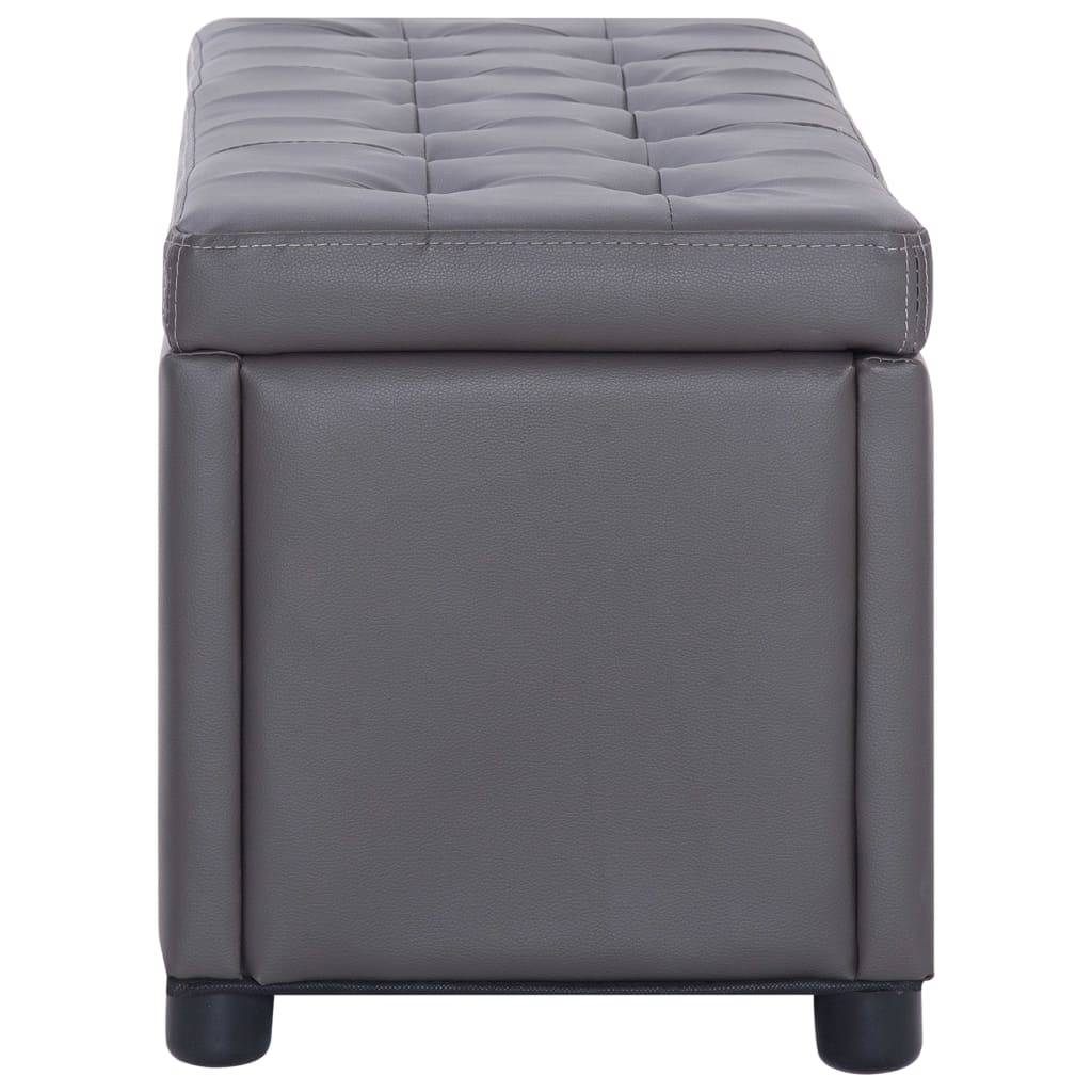 vidaXL Ottoman mit Stauraum 87,5 cm Grau Kunstleder