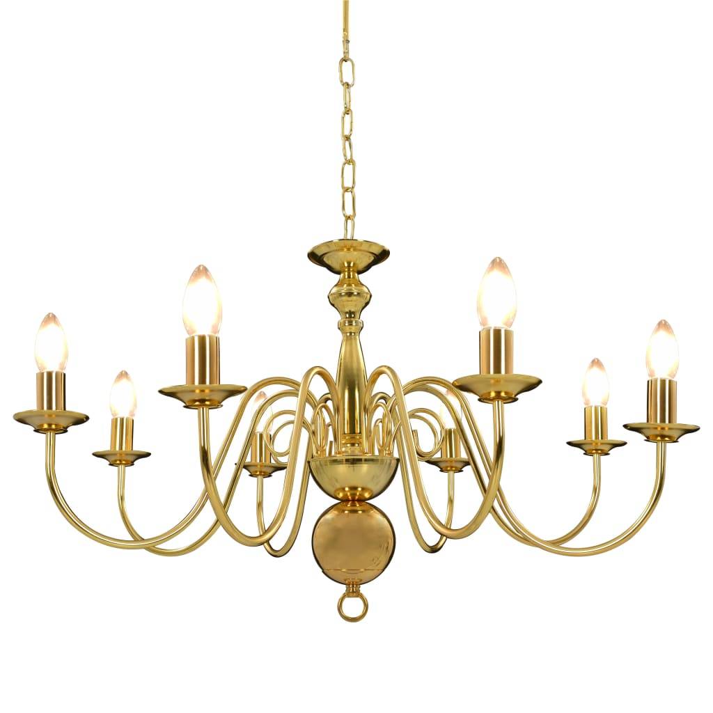 vidaXL Kronleuchter Golden für 8 x E14 Glühbirnen