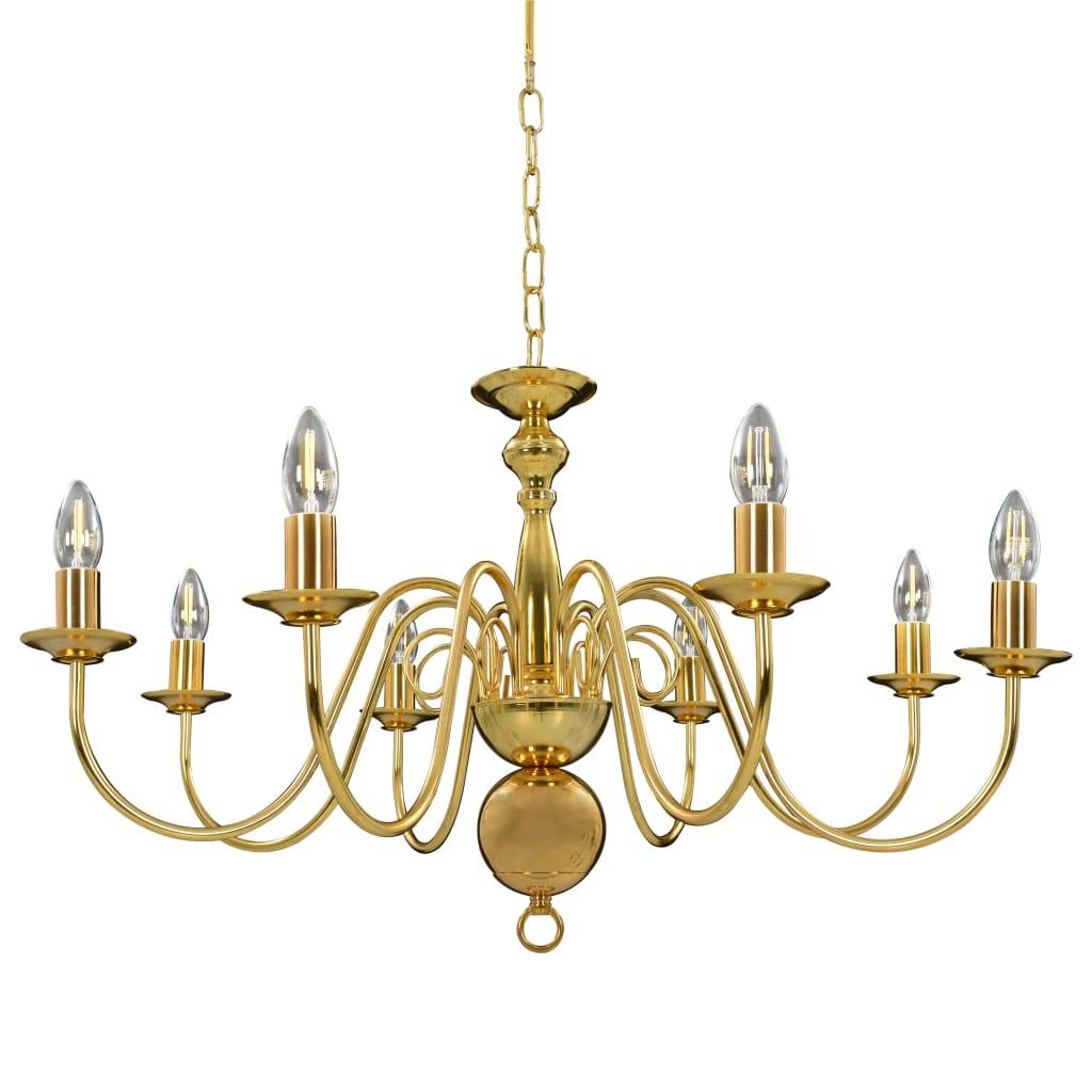 vidaXL Kronleuchter Golden für 8 x E14 Glühbirnen
