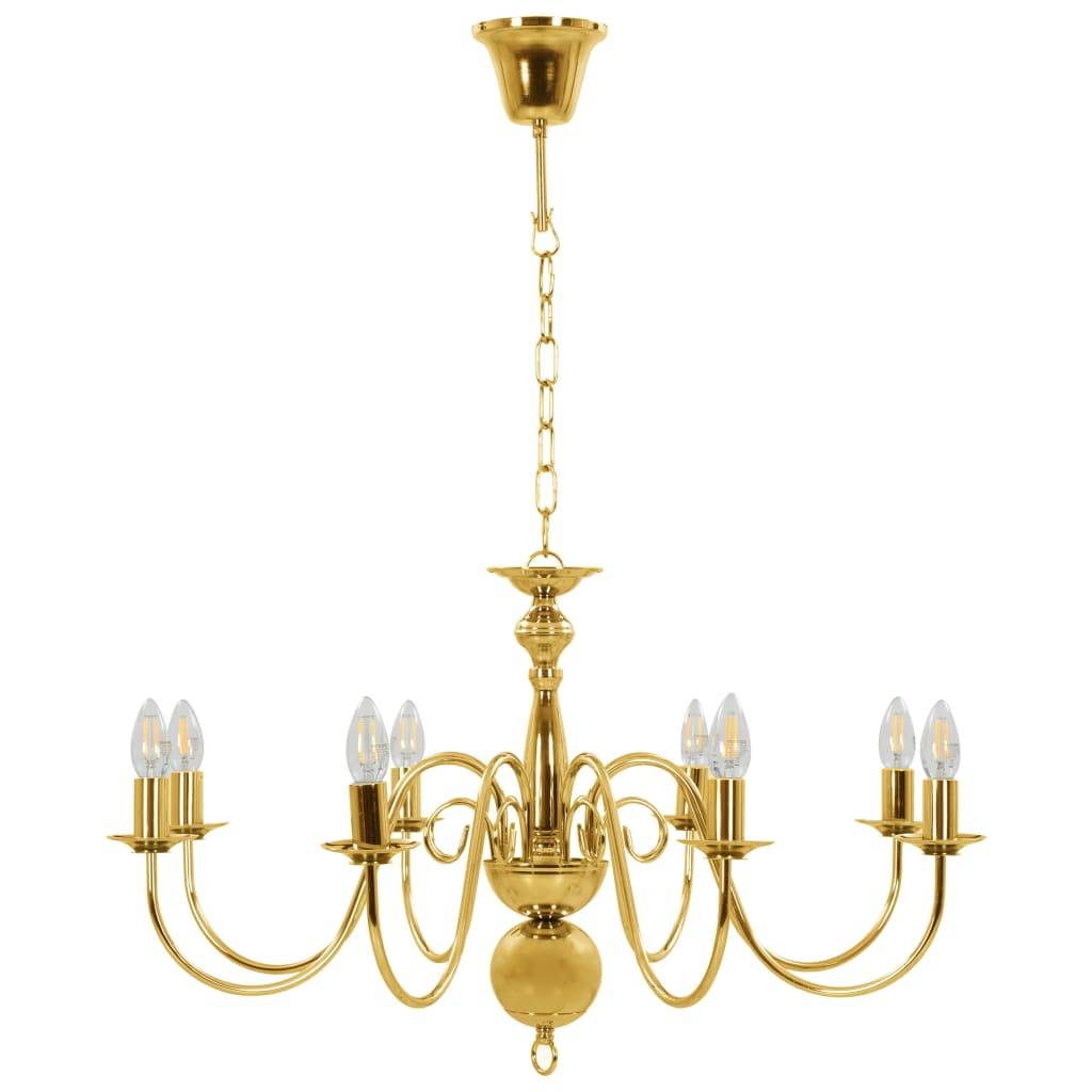vidaXL Kronleuchter Golden für 8 x E14 Glühbirnen