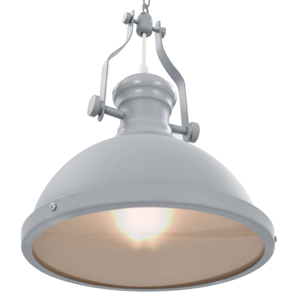 vidaXL Deckenleuchte Grau Rund E27
