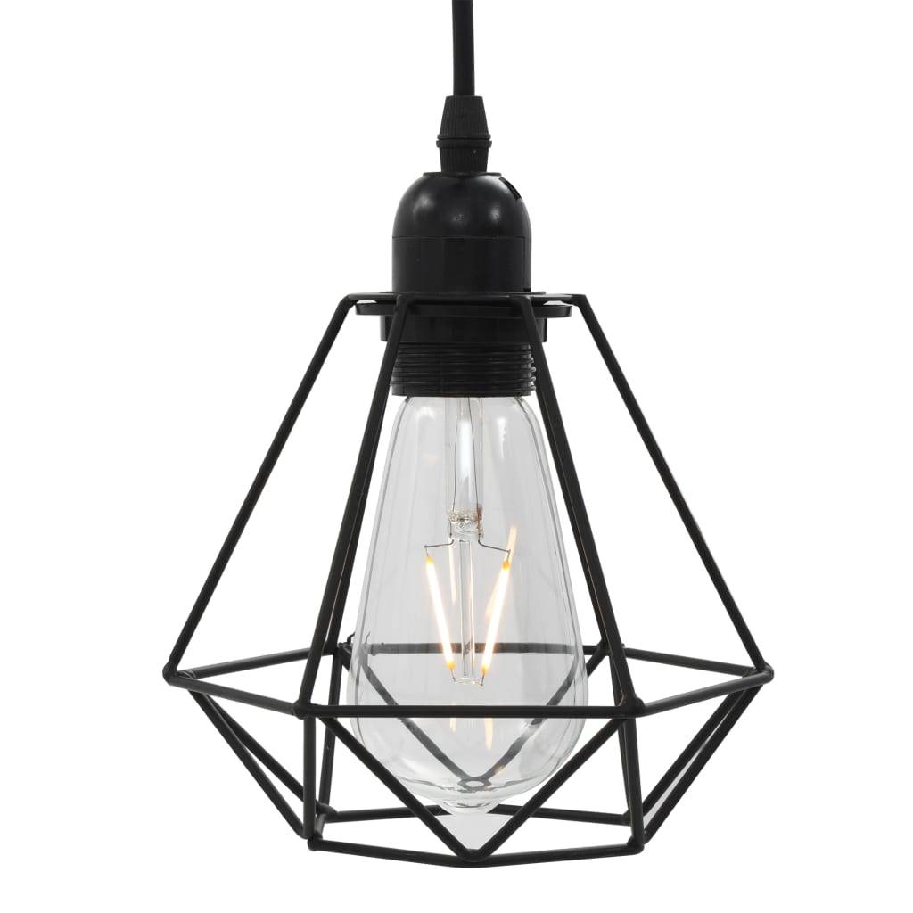 vidaXL Deckenleuchte mit Diamant-Design Schwarz 3 x E27 Glühbirnen